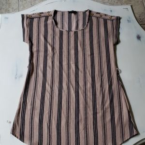 Striped short sleeved tunic top